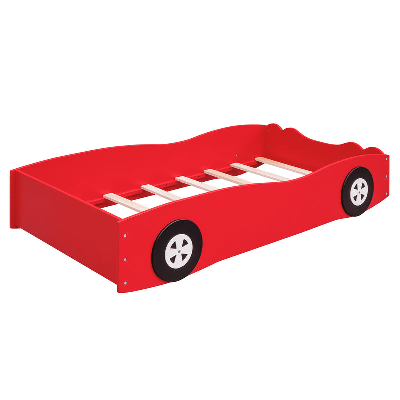 Twin Size Car-Shaped Platform Bed, Red