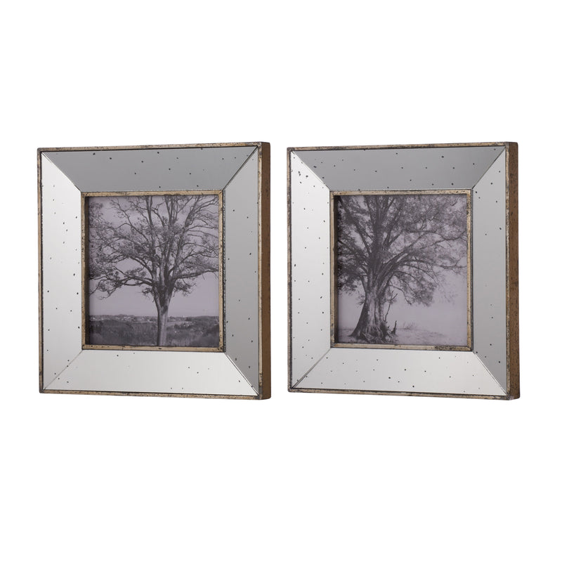 Vintage Silver Reflective Picture Frames (Set of 2) - Silver