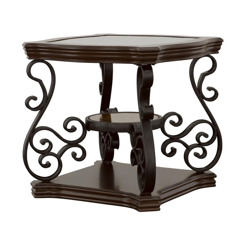 Laney - End Table - Deep Merlot And Clear