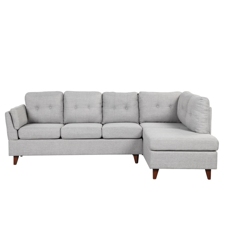 Modern Linen Fabric Sofa, L-Shape Couch With Chaise Lounge, Sectional Sofa With One Lumbar Pad