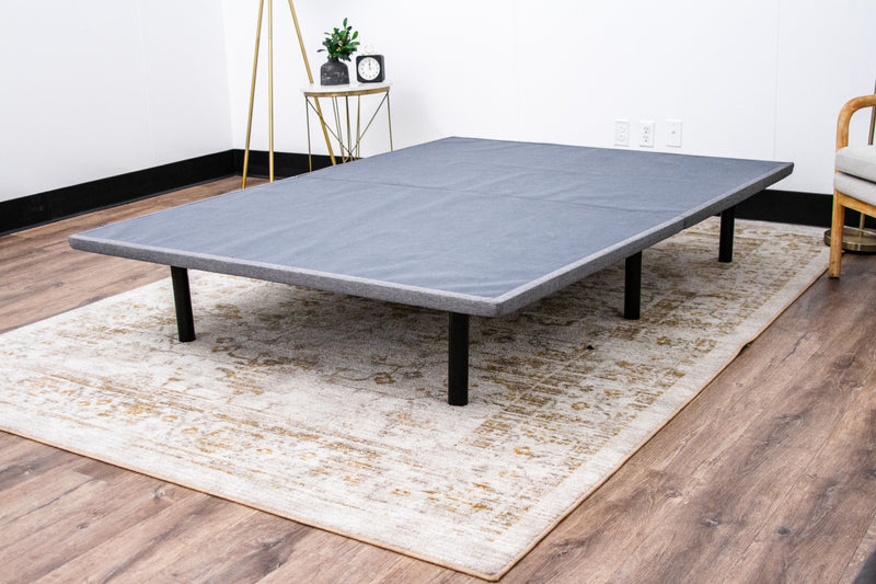 Twin Long Upholstered Platform - Black / Gray