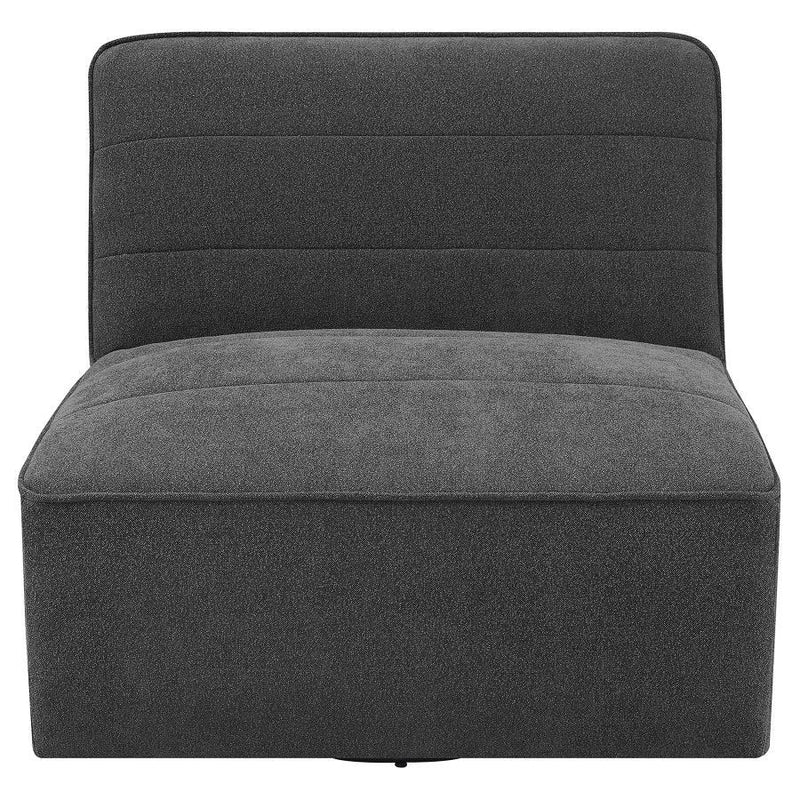 Cobie - Upholstered Swivel Armless Chair - Dark Charcoal