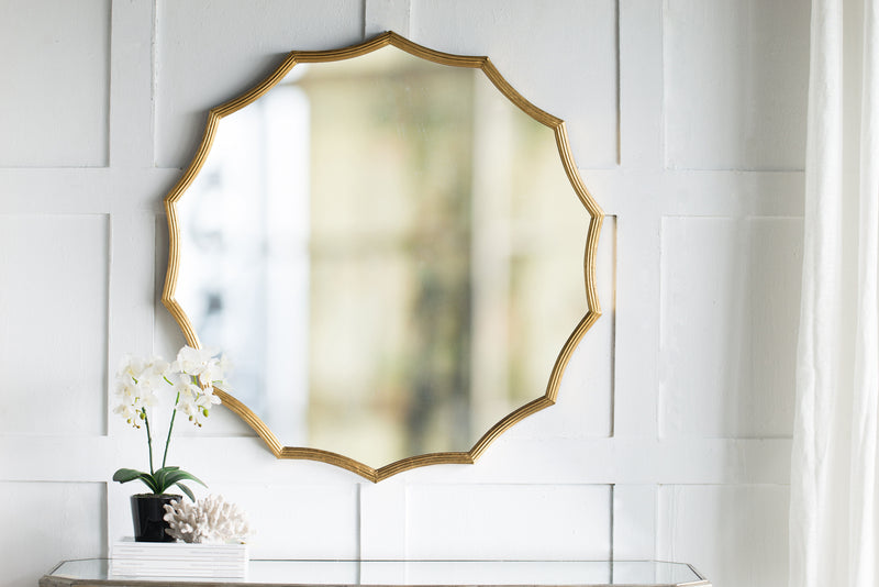 Round Sunburst Wall Mirror, Wall Decor Mirror For Entryway Bedroom Living Room - Gold