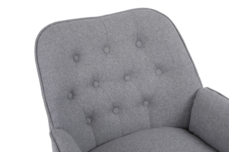 Modern Mid-Century Chair Linen Sherpa Armchair