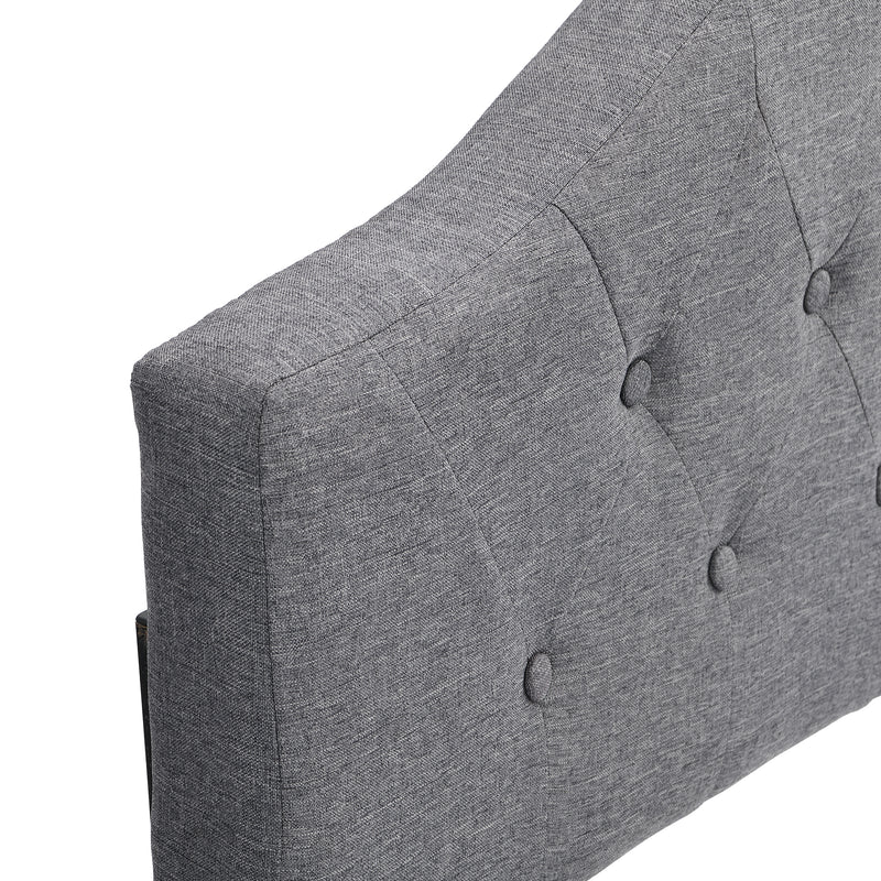 Upholstered Headboard, Adjustable Headboards for King Size Bed, Modern Breathable Fabric with buttons, Adjustable Height from 55.9" to 63.78", Grey Linen