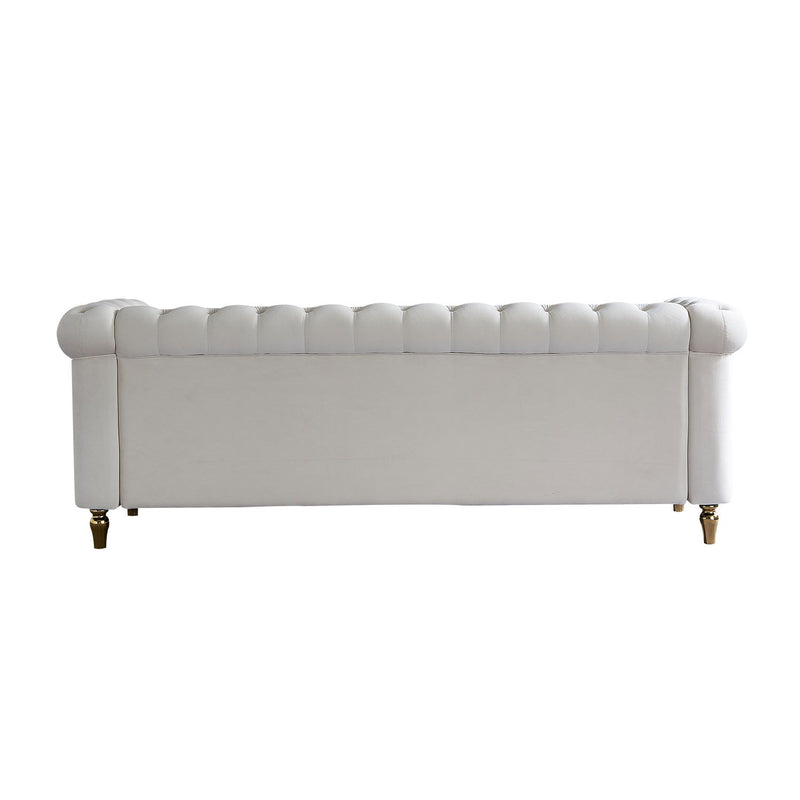 Chesterfield - Velvet Sofa 84.65" For Living Room