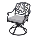 Patio Outdoor Aluminum Dining Swivel Rocker Chairs With Cushion (Set of 2)