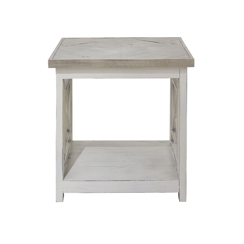 Justina - End Table NH White Base & NH Gray Top