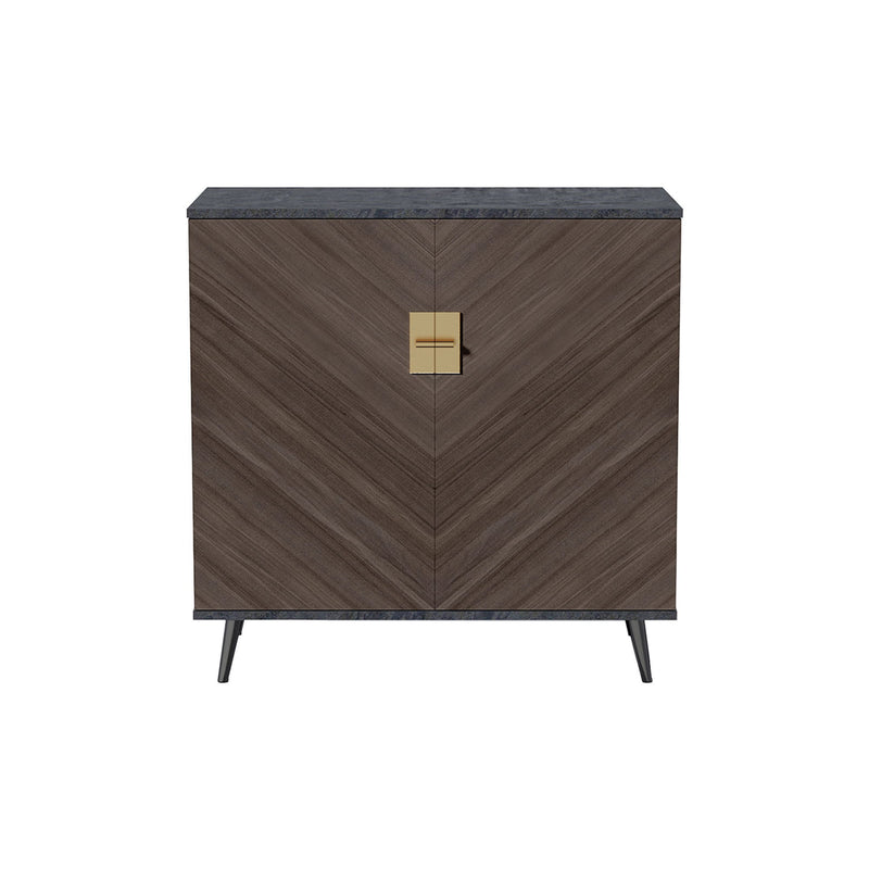 Accent Storage Cabinet With Doors, Bar Cabinet Buffet Cabinet With Storage For Living Room, Hallway, Bedroom - Brown Mix