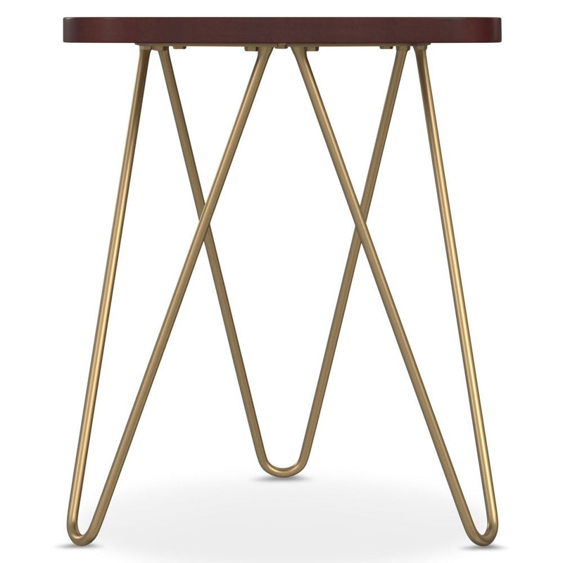 Patrice - Metal And Wood Accent Table - Dark Brown