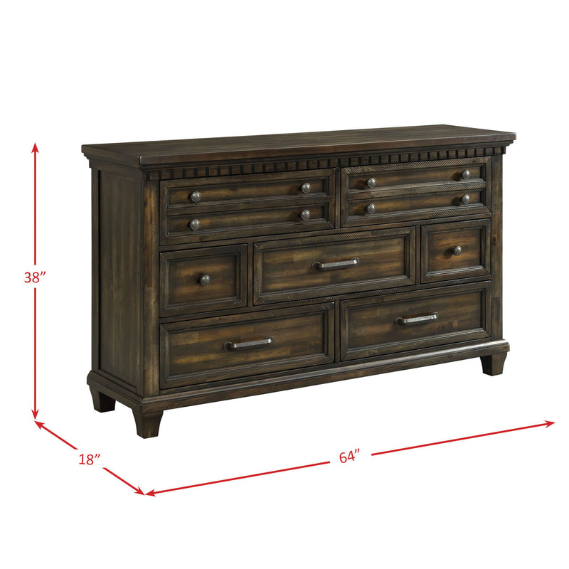 Mccabe - 7-Drawer Dresser - Smokey Walnut Finish