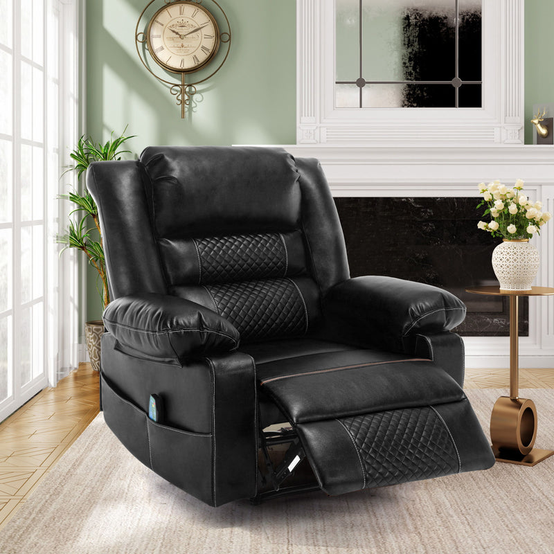 Breathable Leather Massage Recliner Chair Manual Living Room Reclining Sofa