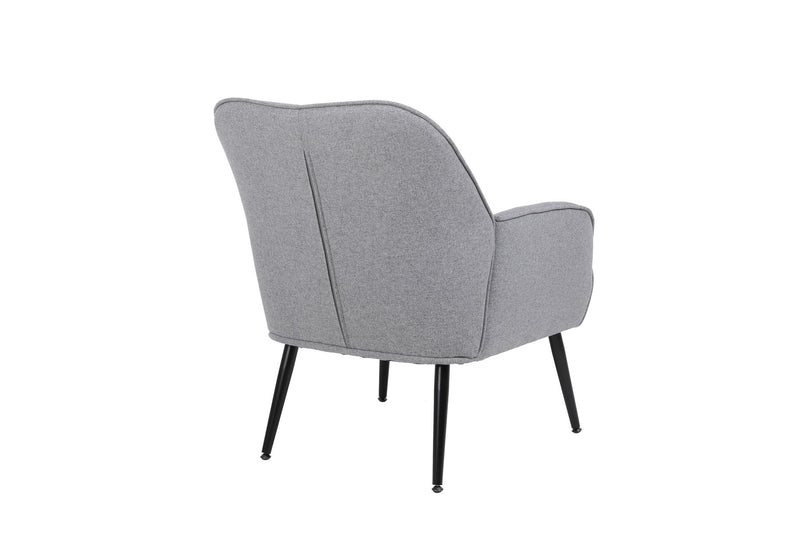 Modern Mid-Century Chair Linen Sherpa Armchair