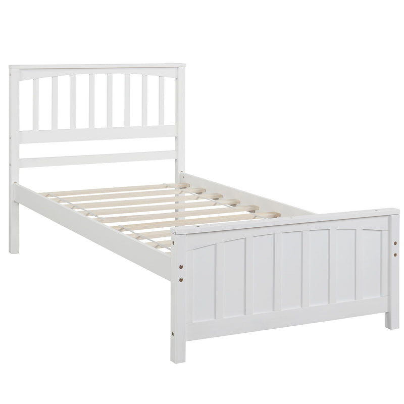 Twin Size Platform Bed - White