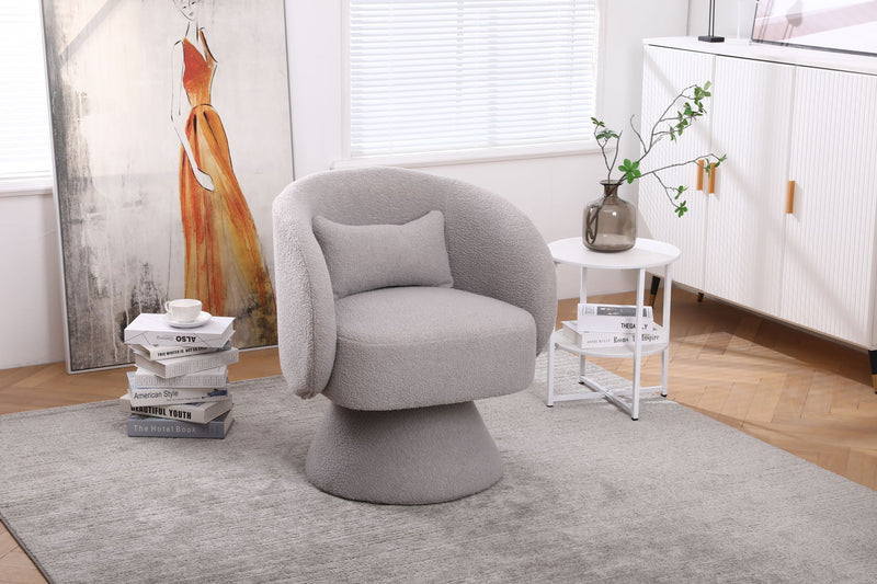 Swivel Accent Chair, Armchair Round Barrel Chair In Fabric For Living Room Bedroom