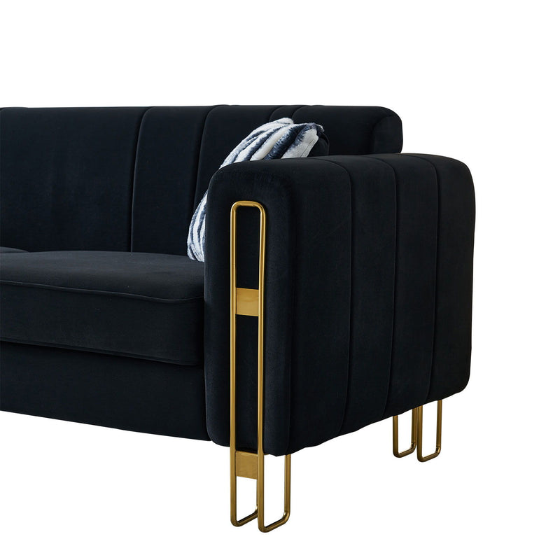 Modern Velvet Sofa 85.04" For Living Room