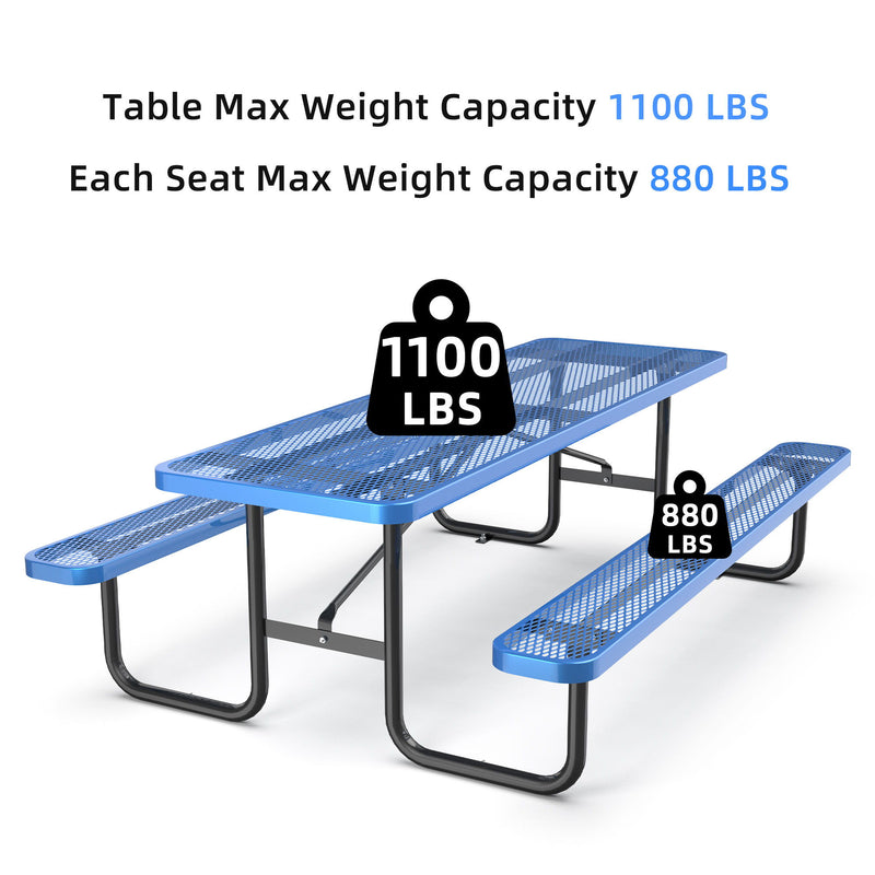 Metal Expanded Rectangular Picnic Table