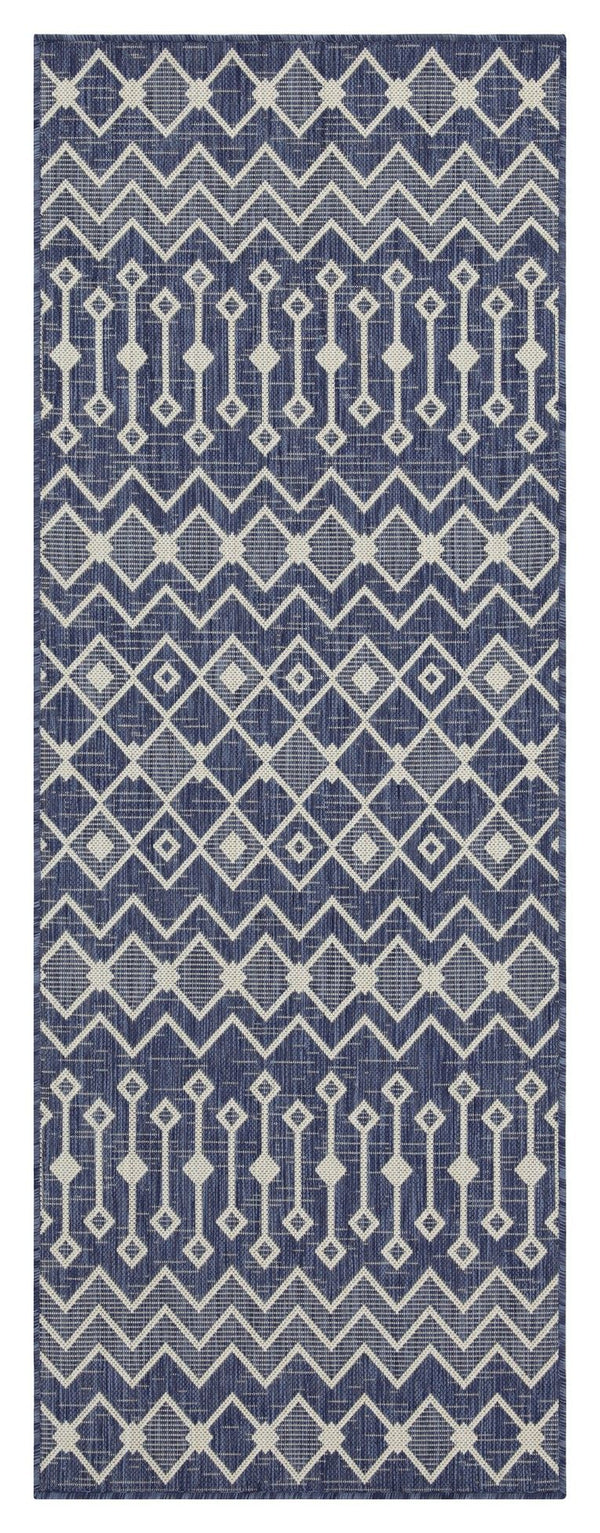 Sunshine - 2'7" X 7'3" Indoor / Outdoor, Polypropylene Area Rug - Blue