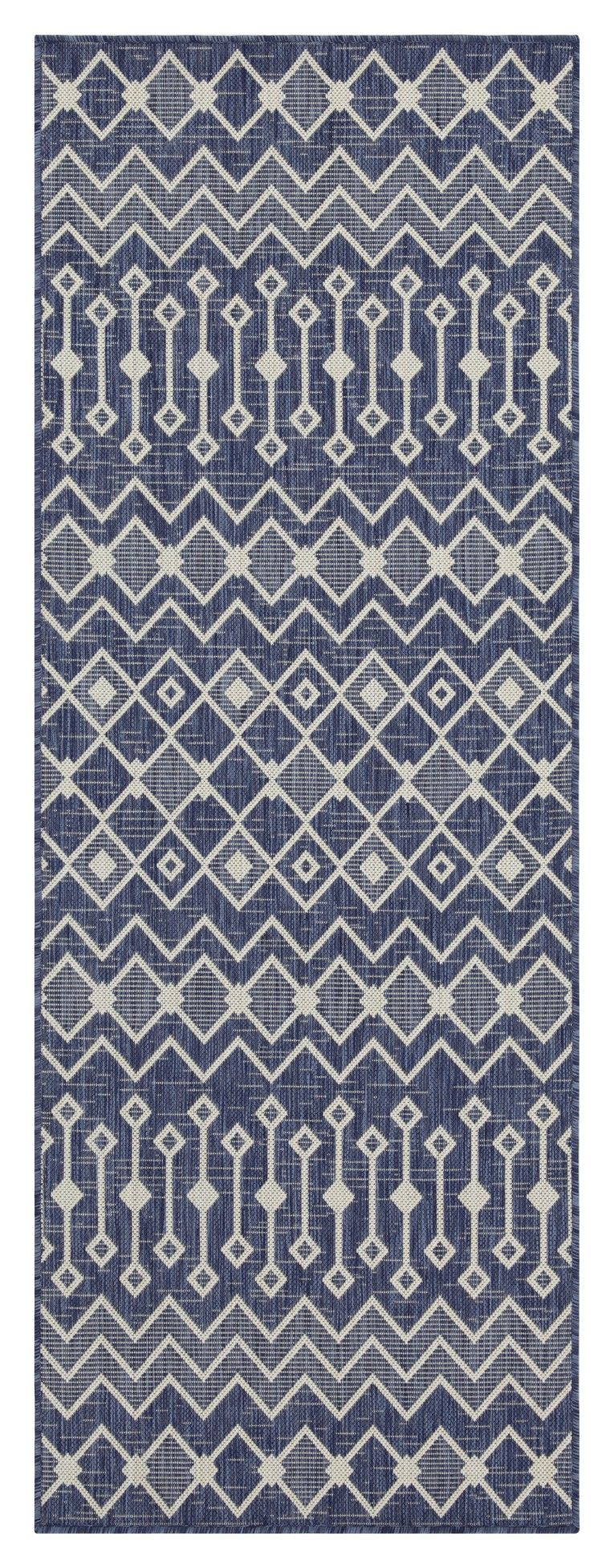 Sunshine - 2'7" X 7'3" Indoor / Outdoor, Polypropylene Area Rug - Blue