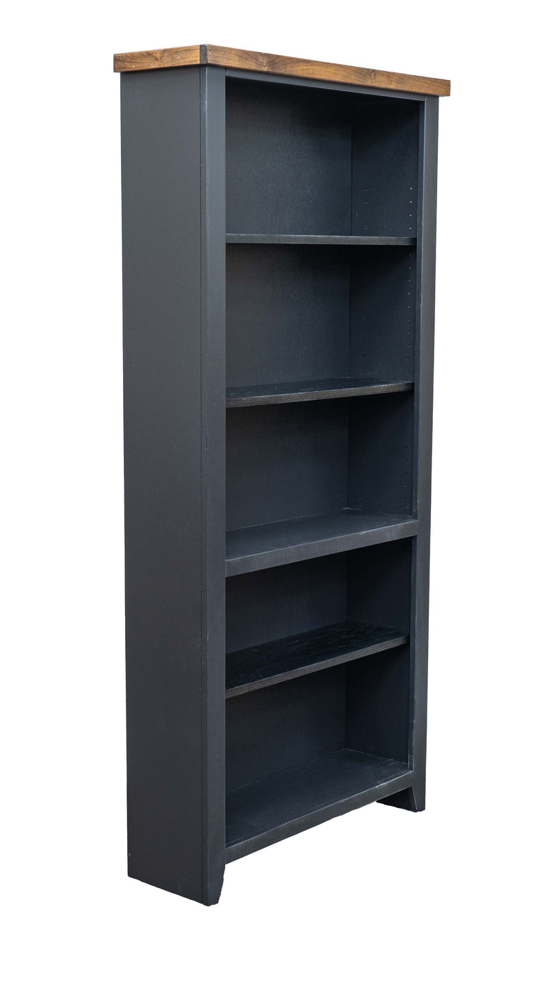 Essex - 72" High 5-Shelf Bookcase - Black And Whiskey