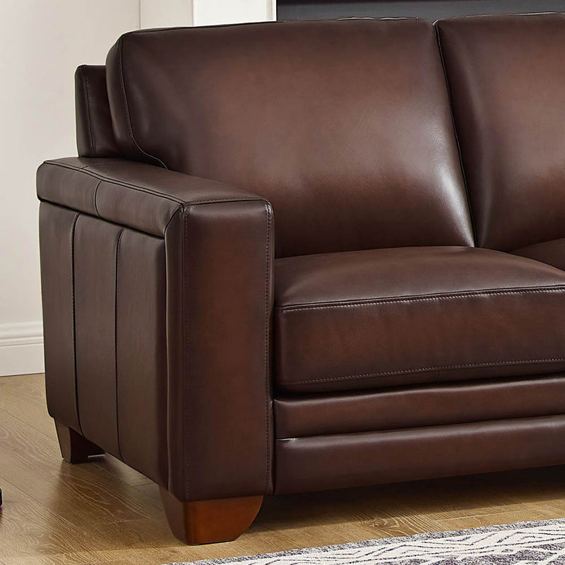 Alice - Leather Loveseat - Caramel