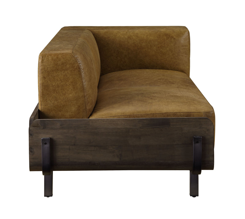 Blanca - Sofa - Chestnut Top Grain Leather & Rustic Oak