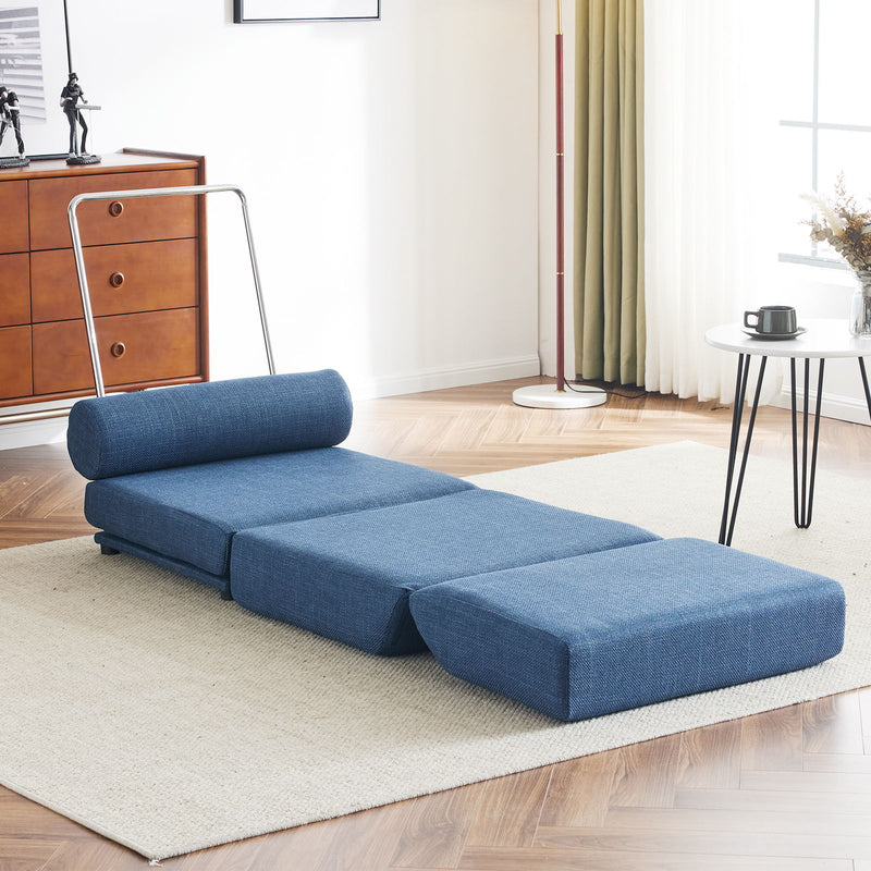 Single Sofa Chair Foldable Single Sofa Bed With Pillow, Portable Foldable Sofa Bed, Leisure Sofa Chair, Easy To Store, Made Of Breathable And Wearable Linen