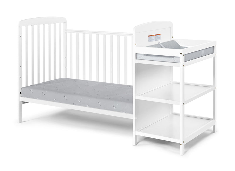 Ramsey 3-In-1 Convertible Crib And Changer Combo - White