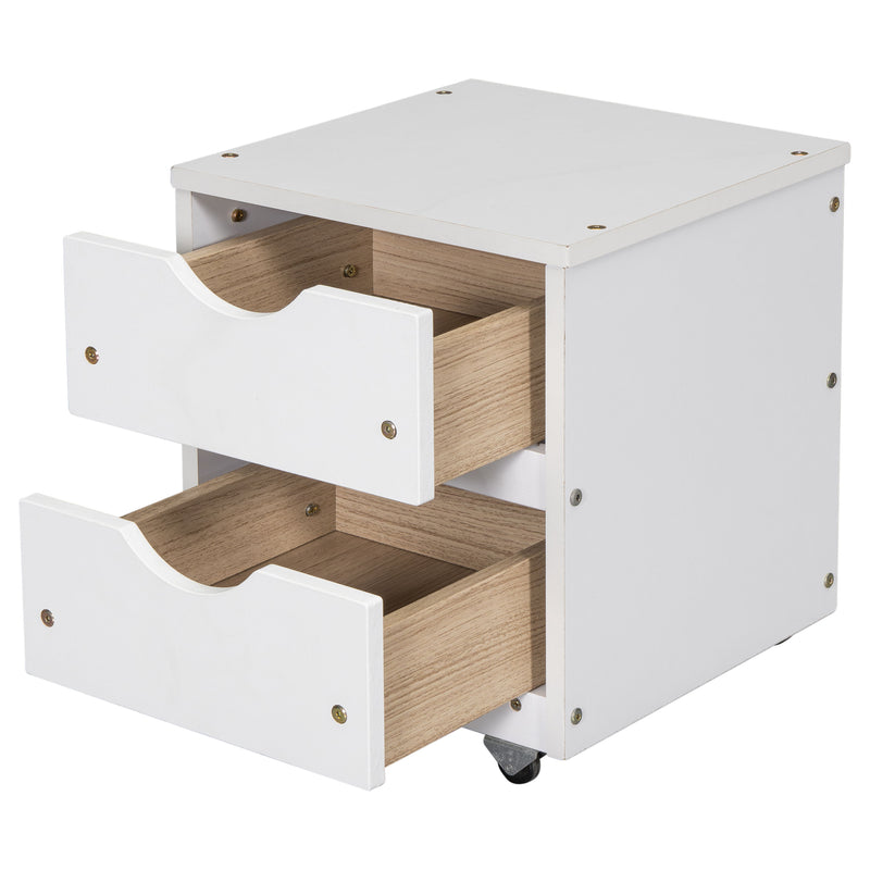 Versatile Full Bed With Trundle, Under Bed Storage Box And Nightstand - White