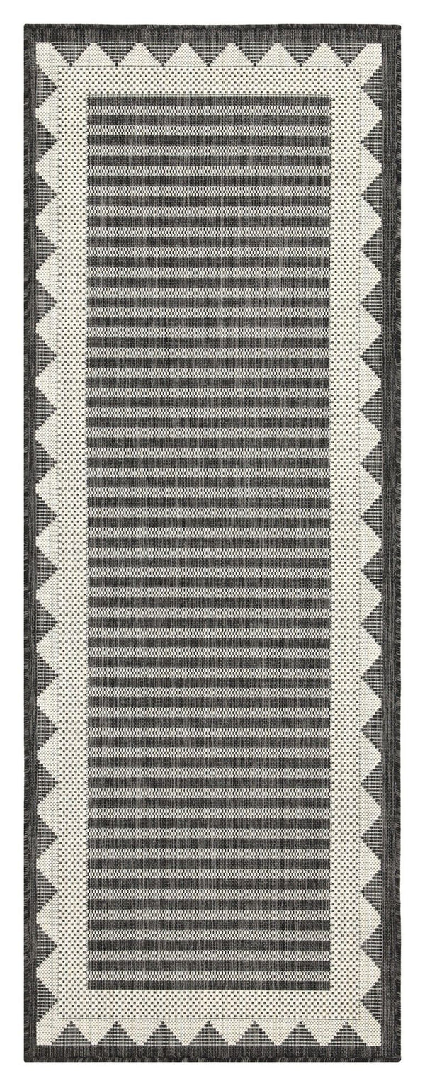 Sunshine - 2'7" X 7'3" Indoor / Outdoor Area Rug, Polypropylene - Anthracite