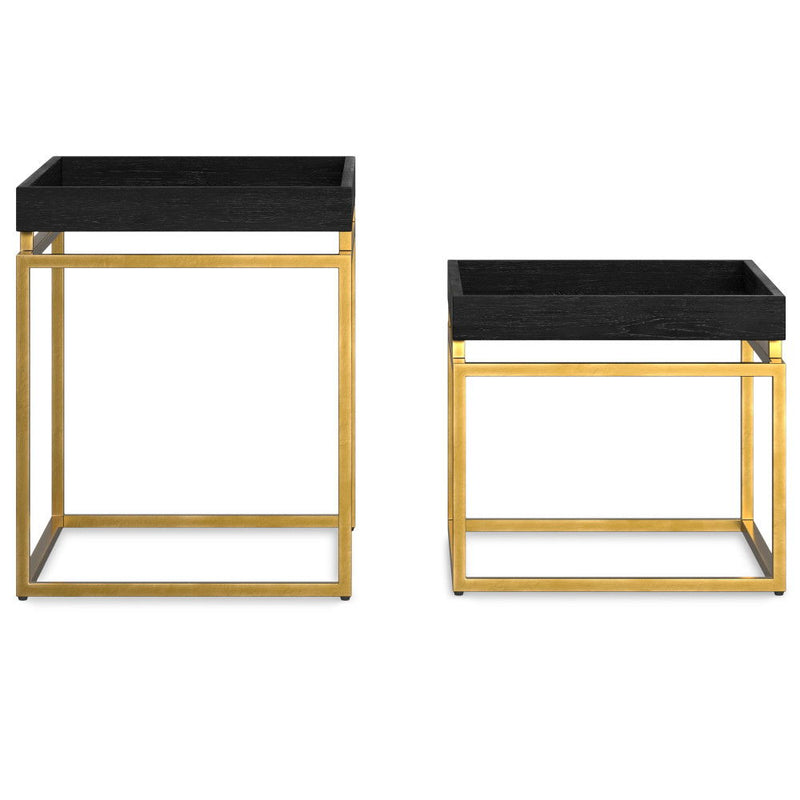 Macy - 2 Pieces Nesting Table - Black / Gold