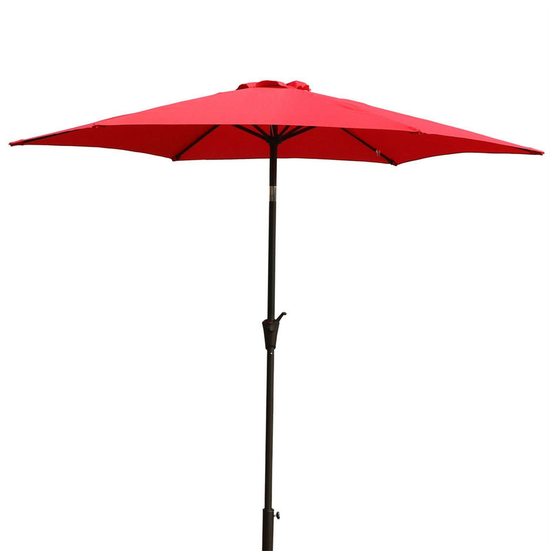 8.8' Outdoor Aluminum Patio Umbrella, Market Umbrella With 33 Pounds Round Resin Umbrella Base Lift