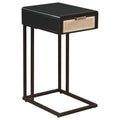 Amherst - 1-Drawer Radio Weave Cane Metal Side Table