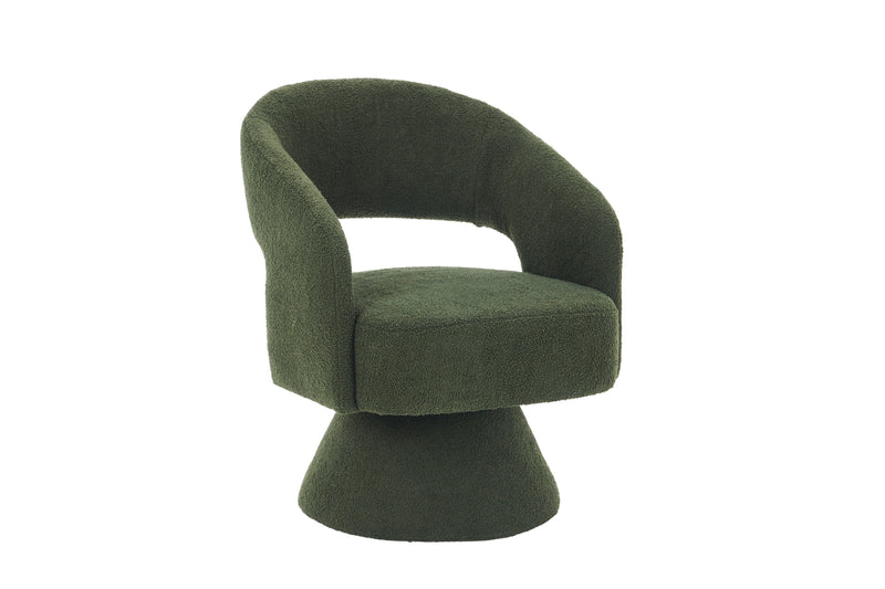 Swivel Accent Chair Armchair, Round Barrel Chair For Living Room Bedroom - Teddy Fabric