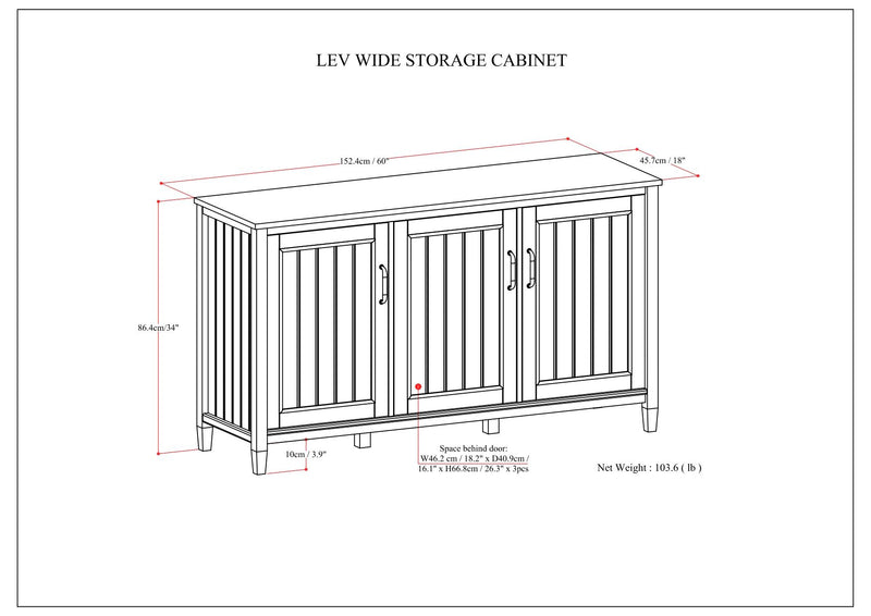 Lev - Wide Storage Cabinet - Smoky Brown