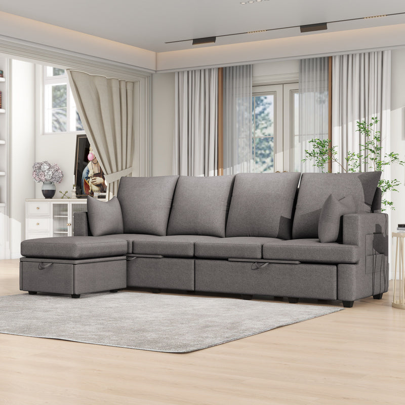 Modern Modular Sofa, Chenile Sectional Couch Set With 2 Pilows Included, Freely Combinable Indoor Funiture For Living Room, Apartment, Office