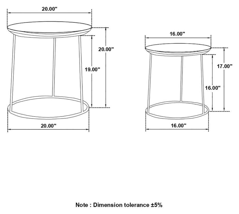 Loannis - 2 Piece Round Nesting Table - Matte Black