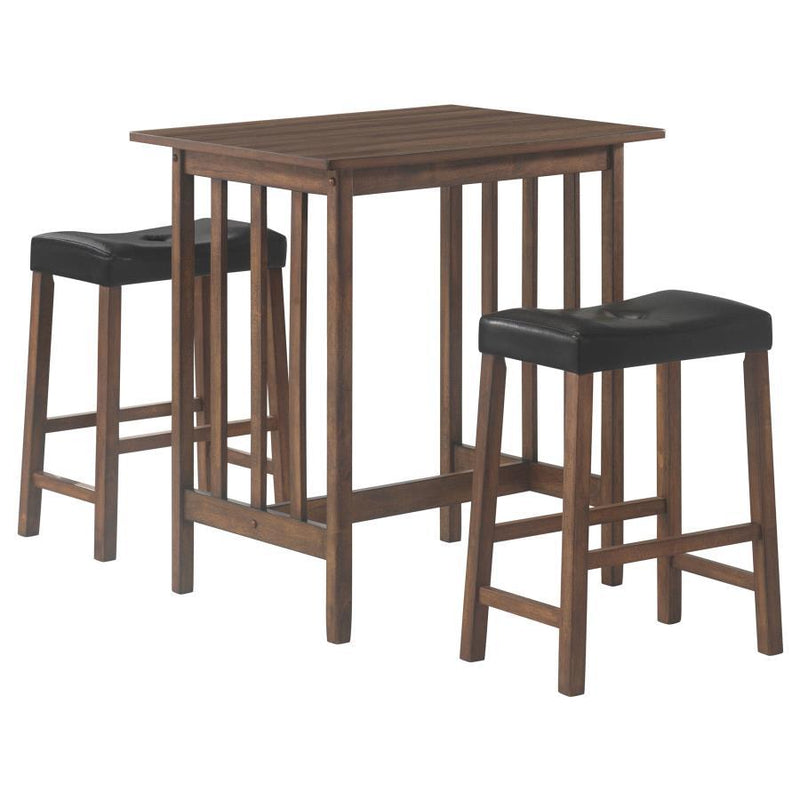 Oleander - 3 Piece Counter Height Set - Nut Brown