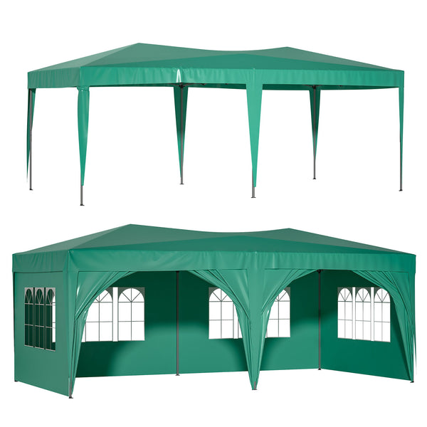 Pop Up Canopy Outdoor Portable Party Folding Tent With 6 Removable Sidewalls + Carry Bag + 6 Pieces Weight Bag