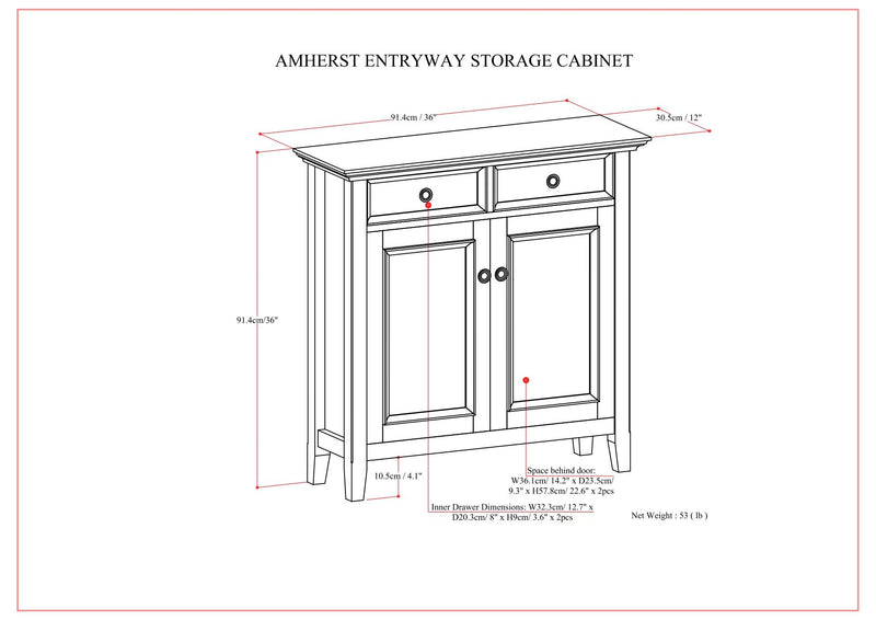 Amherst - Entryway Storage Cabinet - Hickory Brown