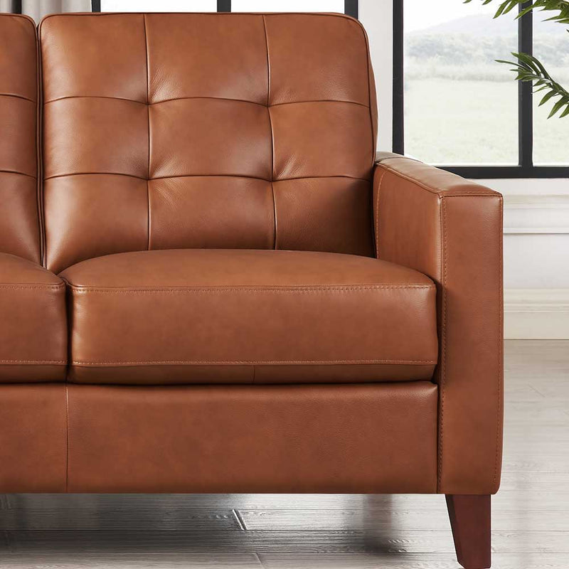 Aiden - Leather Sofa - Brown