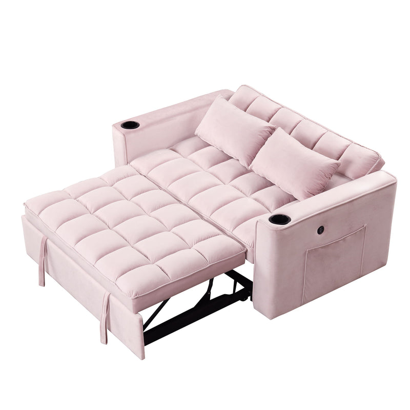 Multi Functional Sofa Bed With Cup Holder And USB Port For Living Room Or Apartments