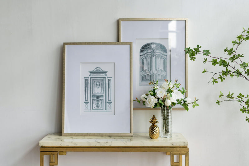 Fake Pencil Architectual Wall Art, Wall Decor Accent (Set of 2) - Silver