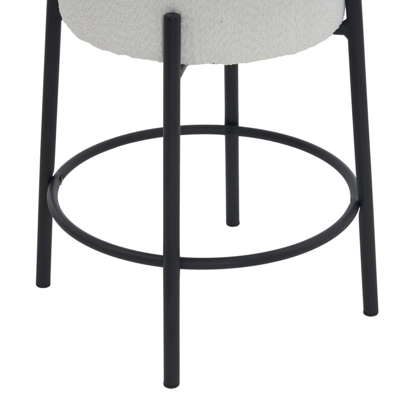 Round Bar Stools (Set of 2), Contemporary Upholstered Dining Stools For Kitchens, Coffee Shops And Bar Stores