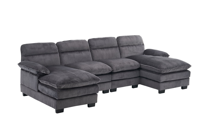 U-Shaped Profile Sofa, Including Two Single Seats And Two Chaise, Modular Sofa, Corduroy Sofa