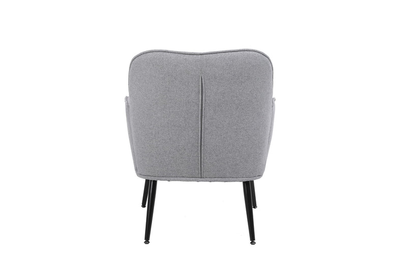 Modern Mid-Century Chair Linen Sherpa Armchair