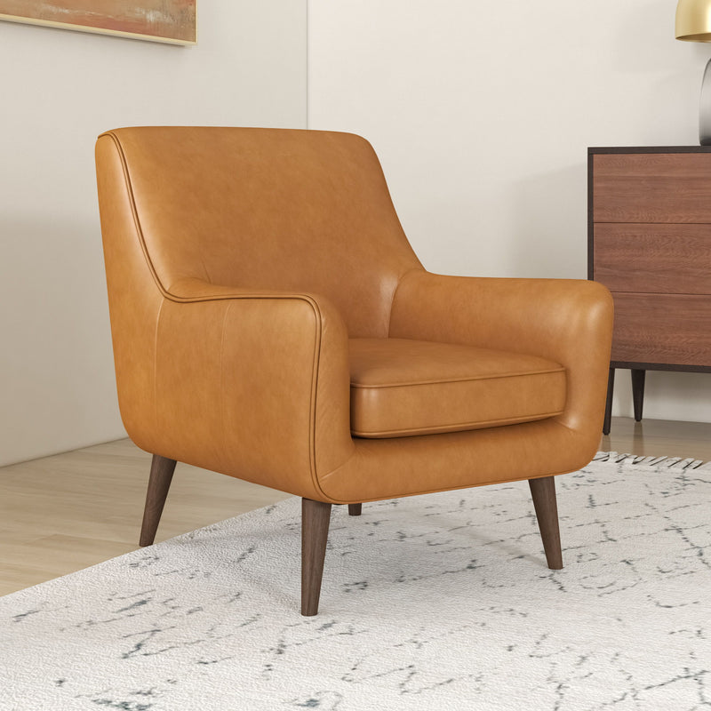 Alex - Leather Lounge Chair - Tan