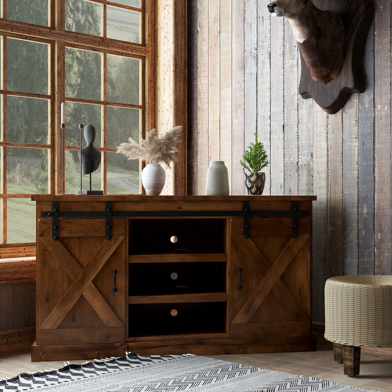 Farmhouse - Corner TV Stand - Aged Whiskey