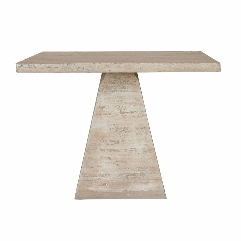 Square Dining Table With Pedestal Base - Cream