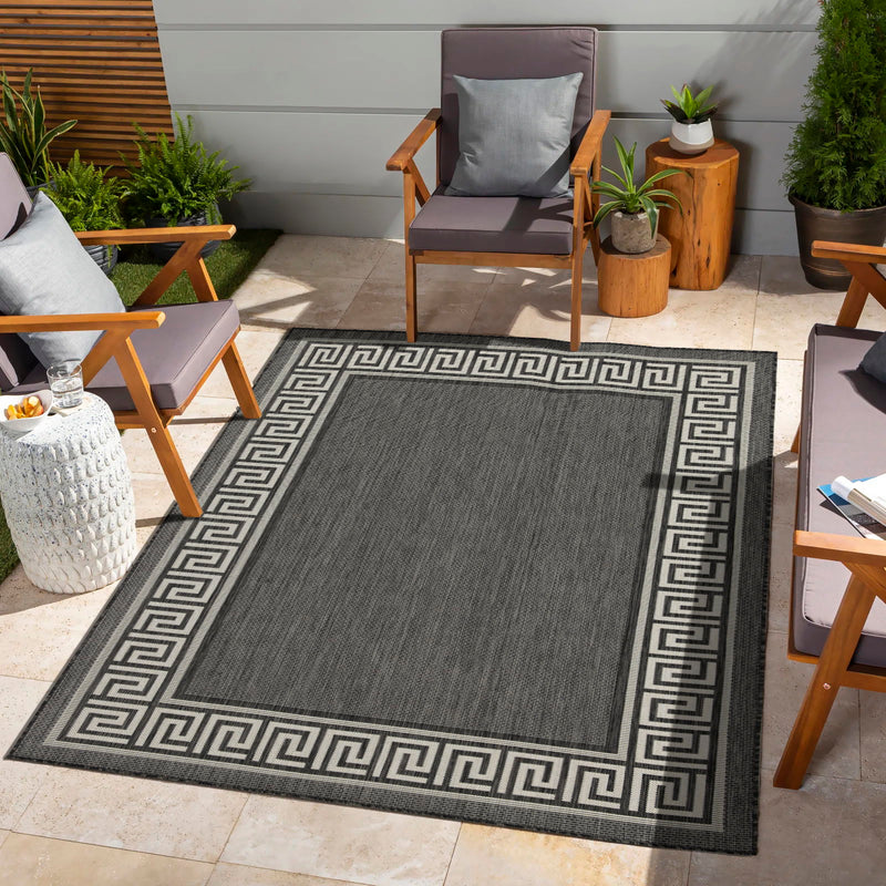 Sunshine - 7'10" X 10'3" Indoor / Outdoor, Area Rug - Anthracite